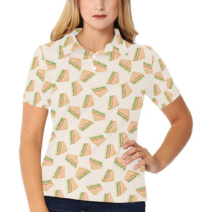 Sandwich Print Design LKS301 Women's Polo Shirt