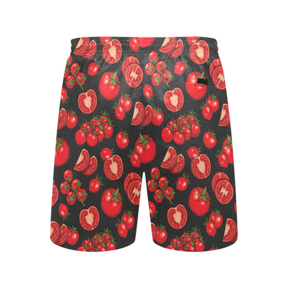Tomato Print Design LKS303 Men's Swim Trunks Beach Shorts