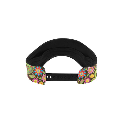 Flower Power Peace Paisley Themed Print Unisex Sun Visor