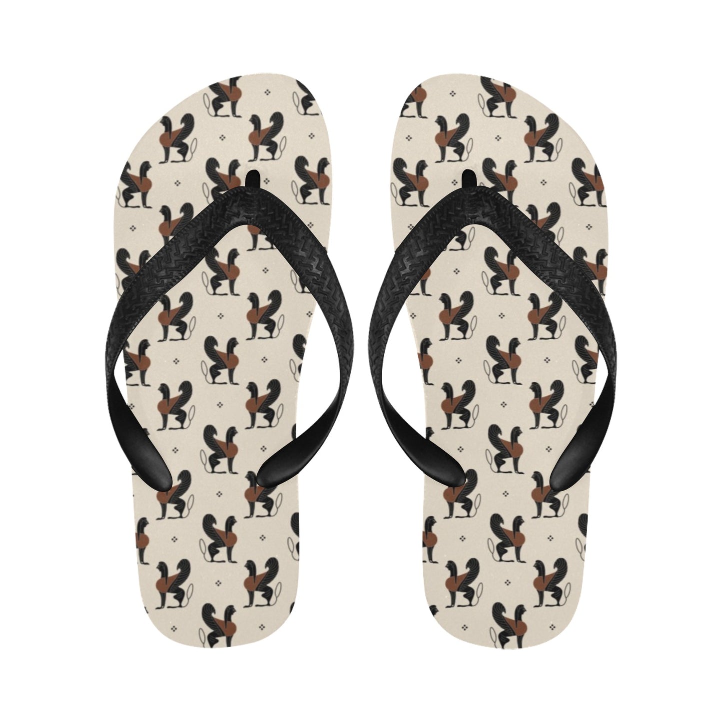Ancient Greek Print Design LKS3010 Flip Flops