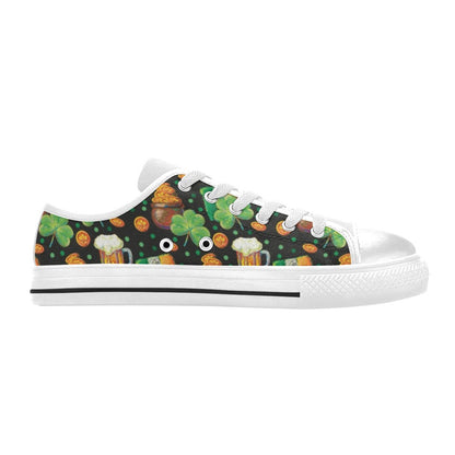 St Patricks Day Print Design LKS303 Women's White Low Top Shoes