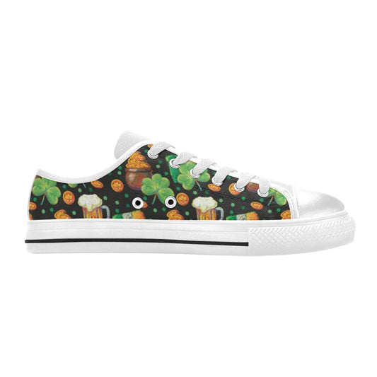 St Patricks Day Print Design LKS303 Women's White Low Top Shoes