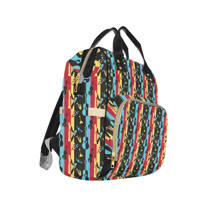 Jazz Pattern Print Design 02 Diaper Bag Backpack