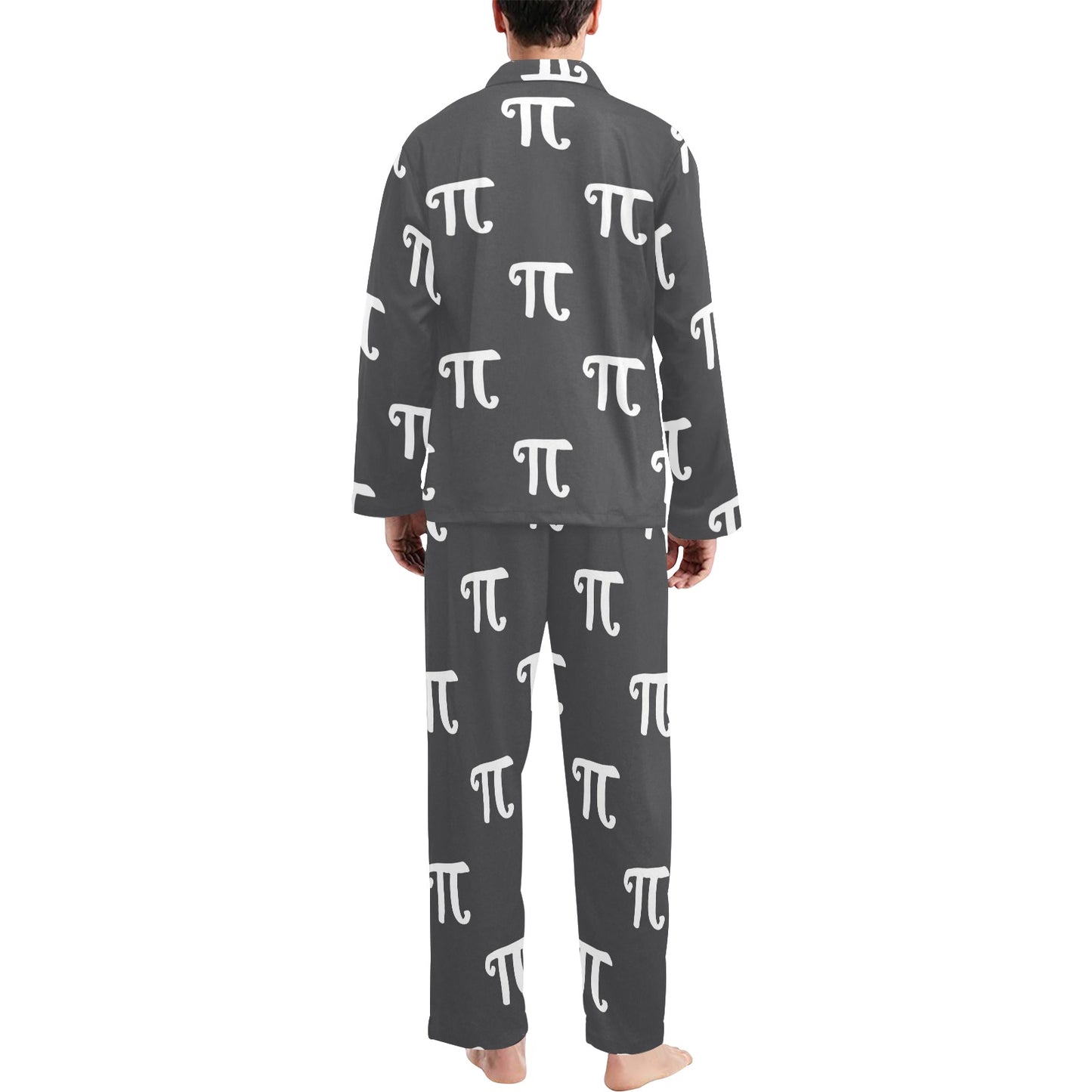 Pi Day Pattern Print Design A01 Men's Long Pajama Set