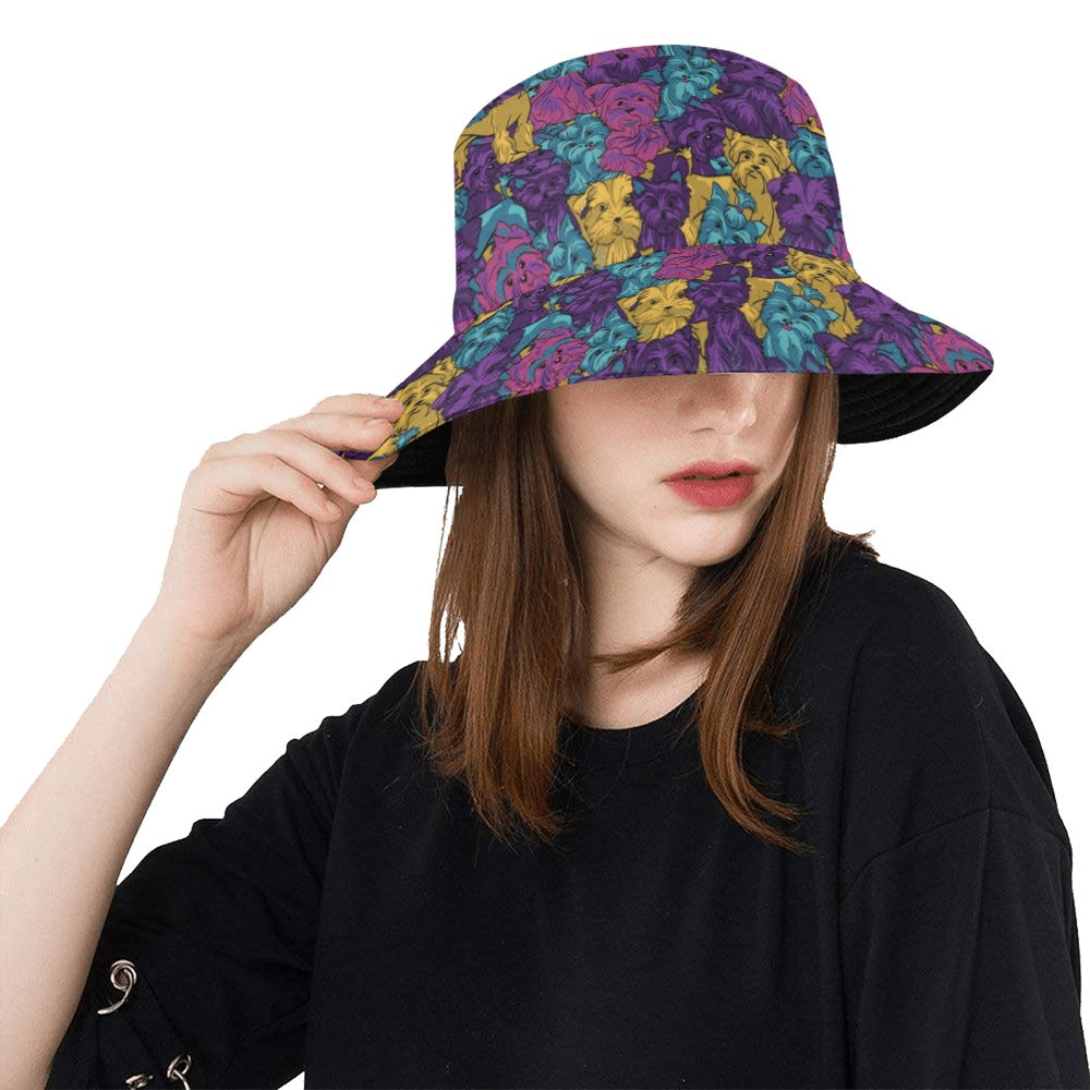 Yorkshire Terriers Print Design LKS3010 Unisex Bucket Hat