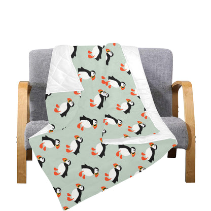 Puffin Pattern Print Design A03 Premium Quilt