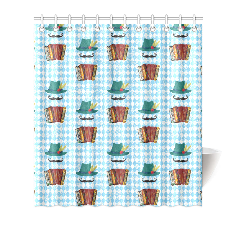 Accordion Mustache Pattern Print Design 01 Shower Curtain
