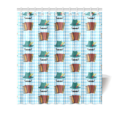 Accordion Mustache Pattern Print Design 01 Shower Curtain