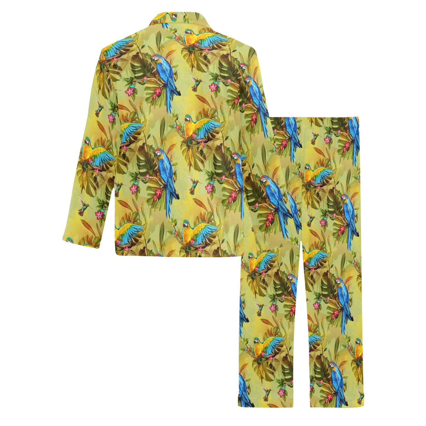 Parrot Pattern Print Design A02 Men's Long Pajama Set