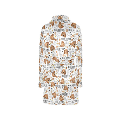 Setters Irish Print Design LKS301 Women's Fleece Robe