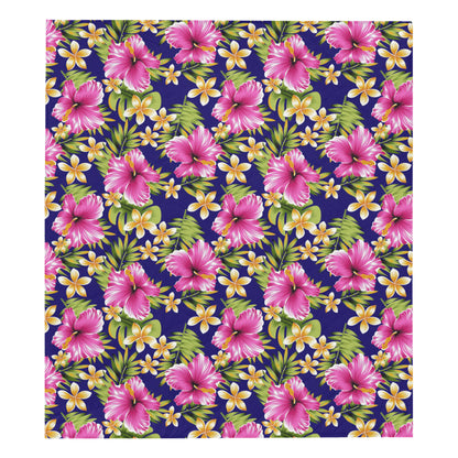 Pink Hibiscus Pattern Print Design HB027 Premium Quilt