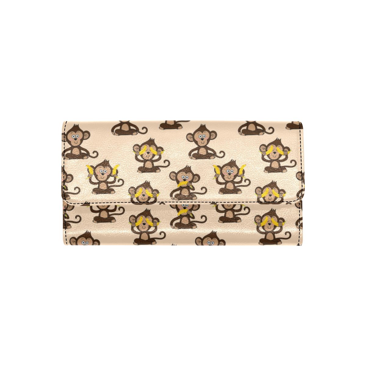 Monkey Pattern Print Design 03 Women's Trifold Wallet