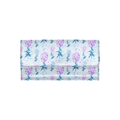 Lilac Pattern Print Design LI05 Women's Trifold Wallet