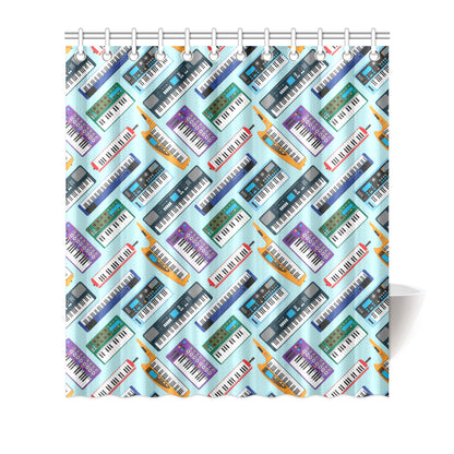 Synthesizer Pattern Print Design 02 Shower Curtain