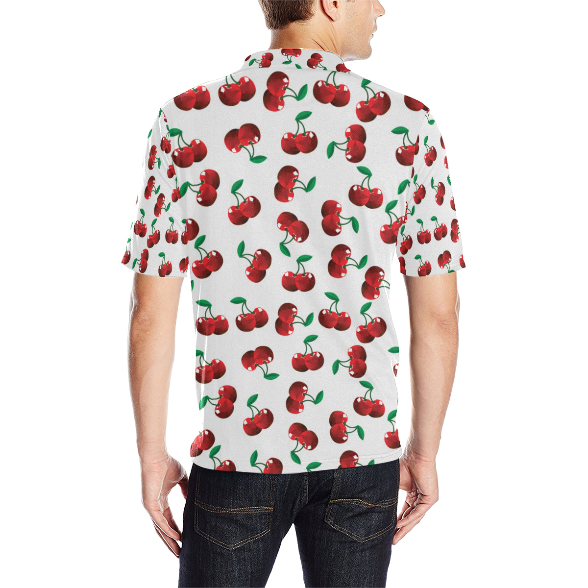 Cherry Pattern Print Design 01 Men Polo Shirt