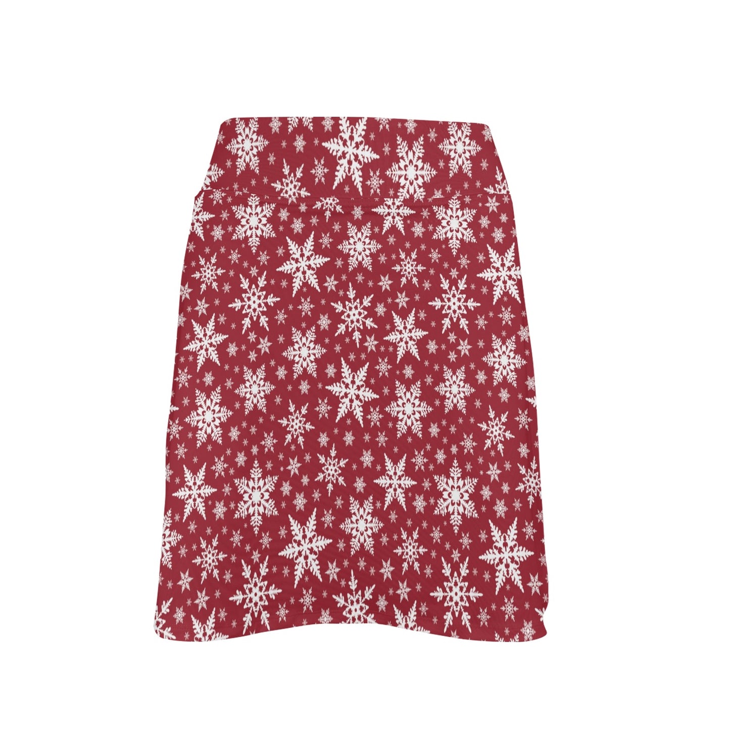 Snowflake Red Print Design LKS302 17" Golf & Pickleball Skort with Pockets
