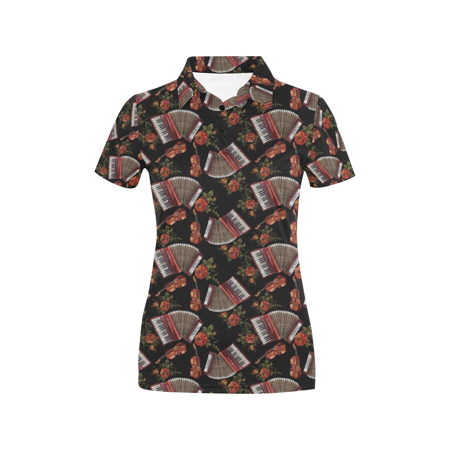 Accordion Print Design LKS403 Women's Polo Shirt