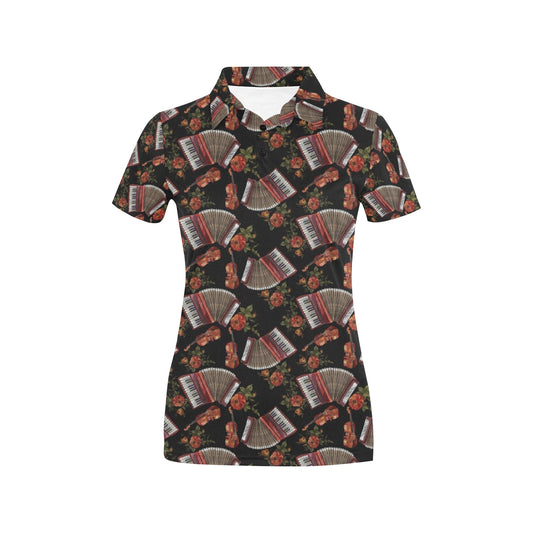 Accordion Print Design LKS403 Women's Polo Shirt