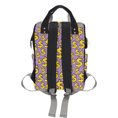 Dollar Pattern Print Design DO01 Diaper Bag Backpack
