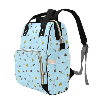 Honey Bee Print Design LKS307 Diaper Bag Backpack