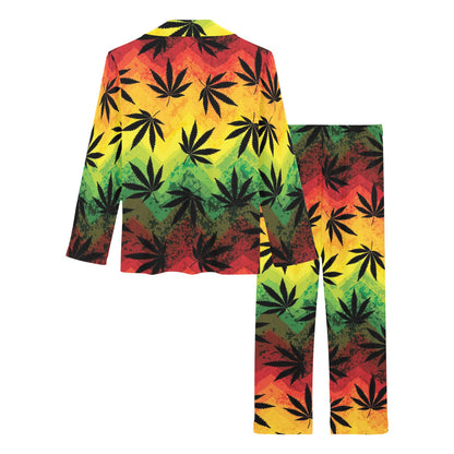 Rasta Pattern Print Design A02 Women's Long Pajama Set