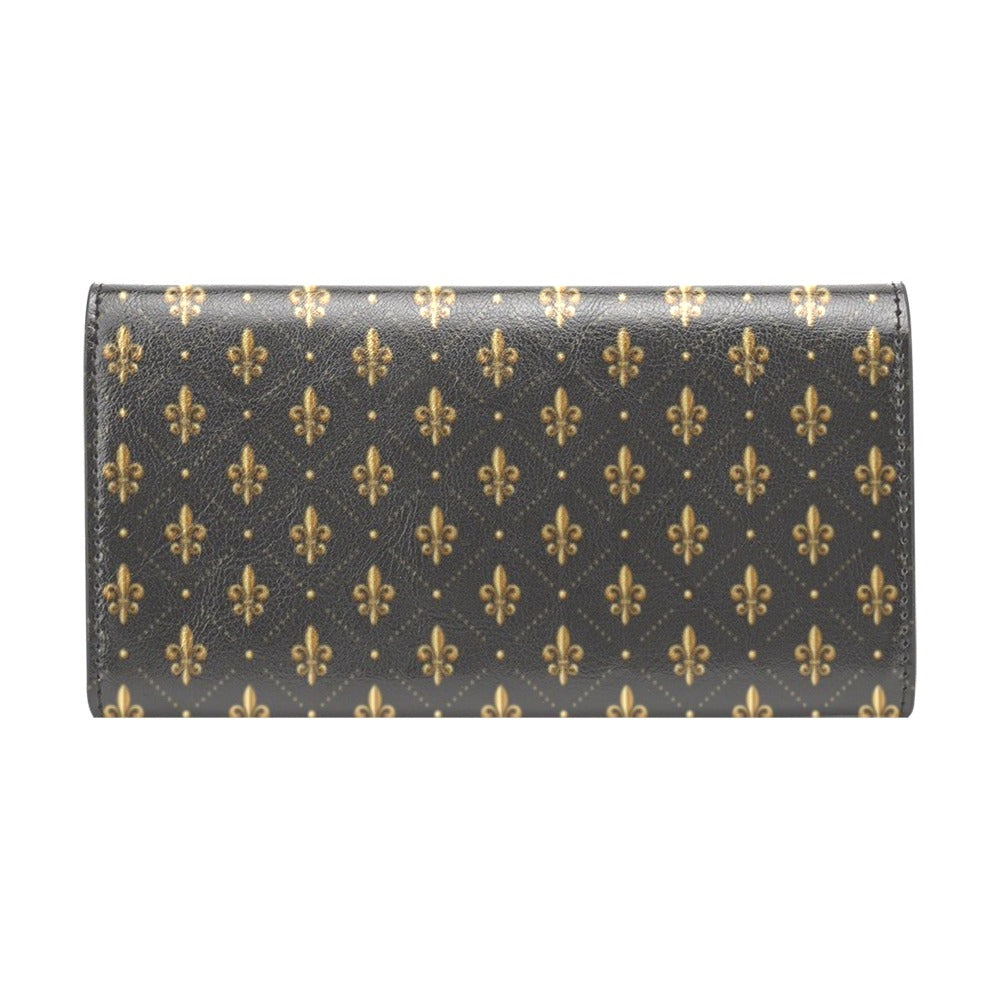 Fleur De Lis Print Design LKS402 Women's Trifold Wallet