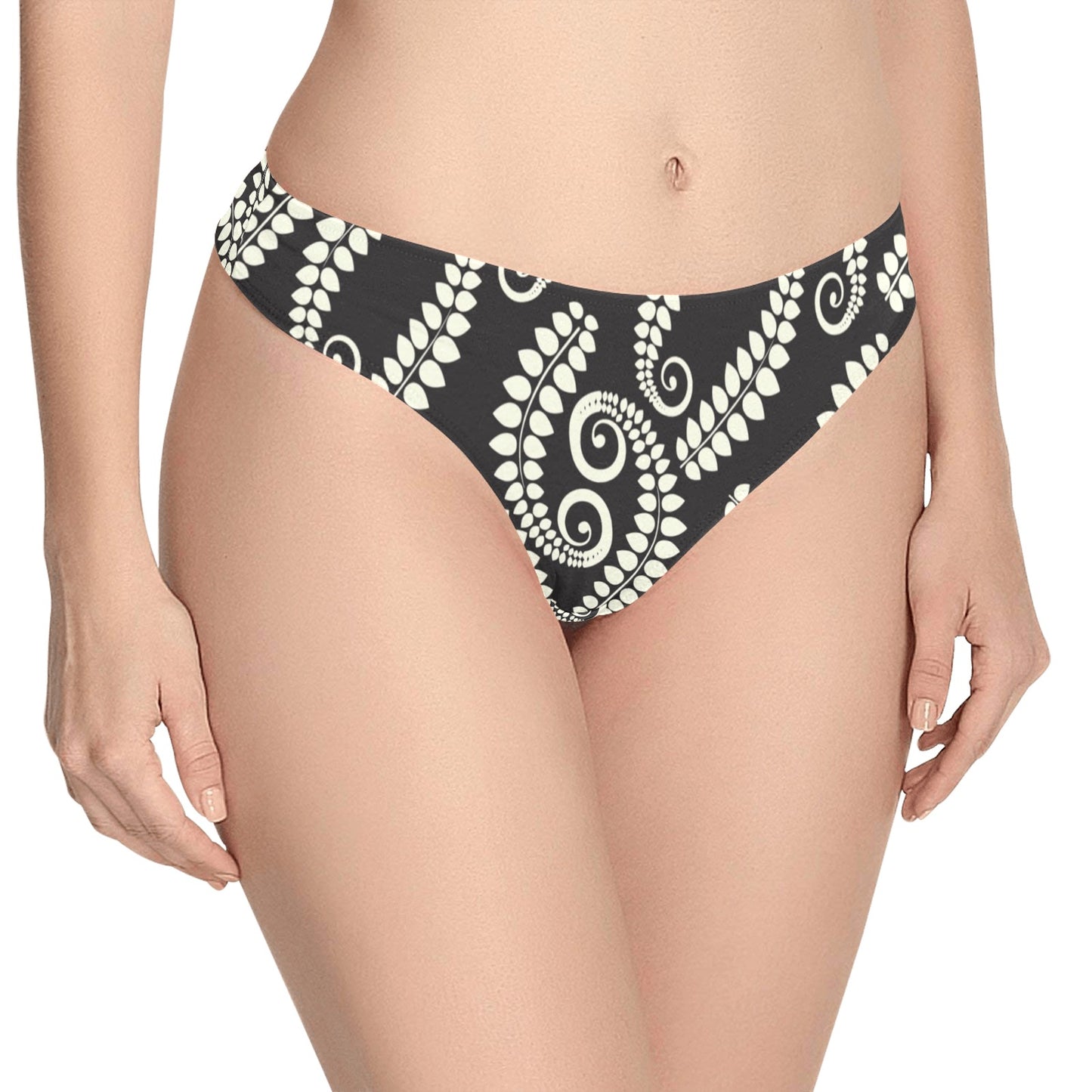 Fern Leave Print Pattern Women's Thongs