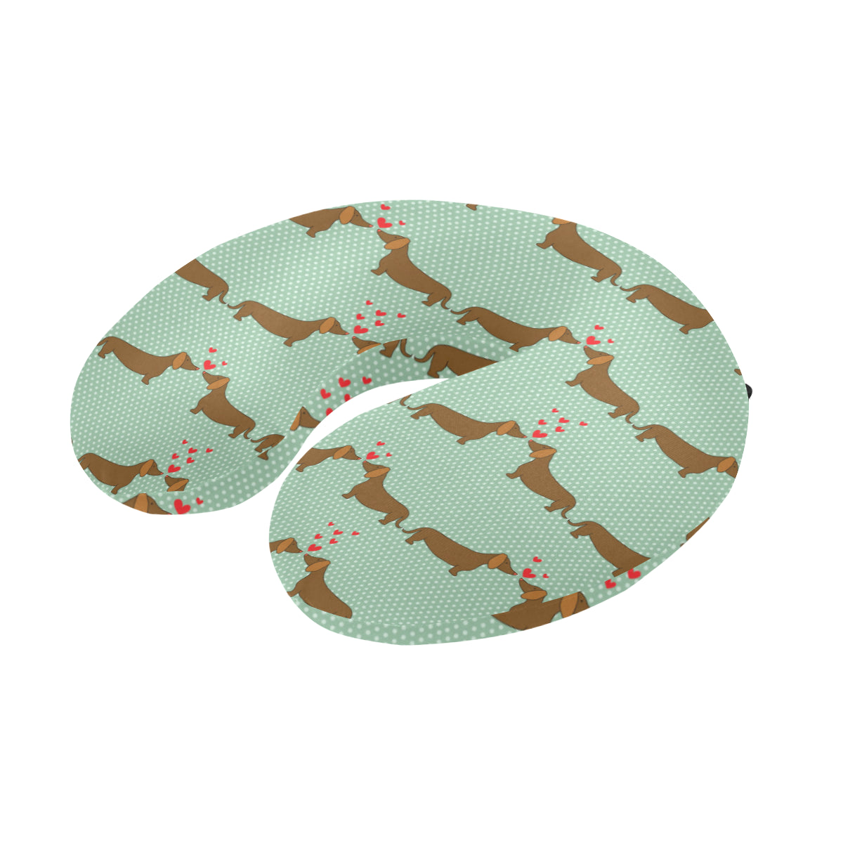Dachshund Pattern Print Design 02 U-Shaped Travel Neck Pillow