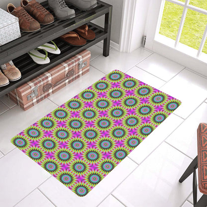 Optical illusion Flower Rainbow Style Rubber Doormat