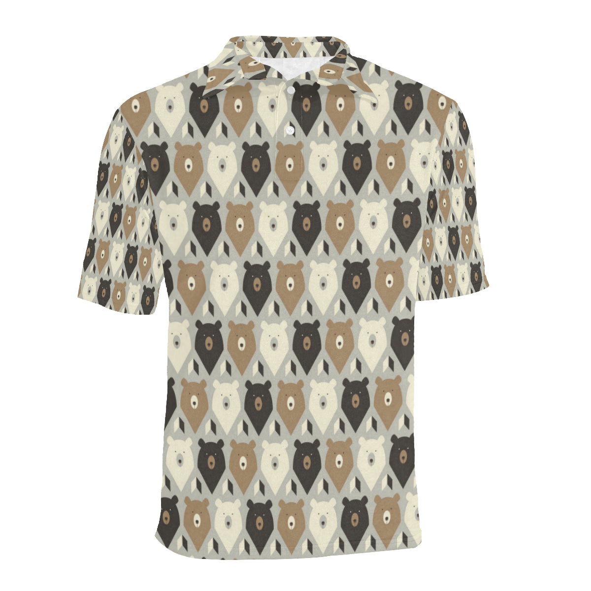 Bear Pattern Print Design 04 Men Polo Shirt