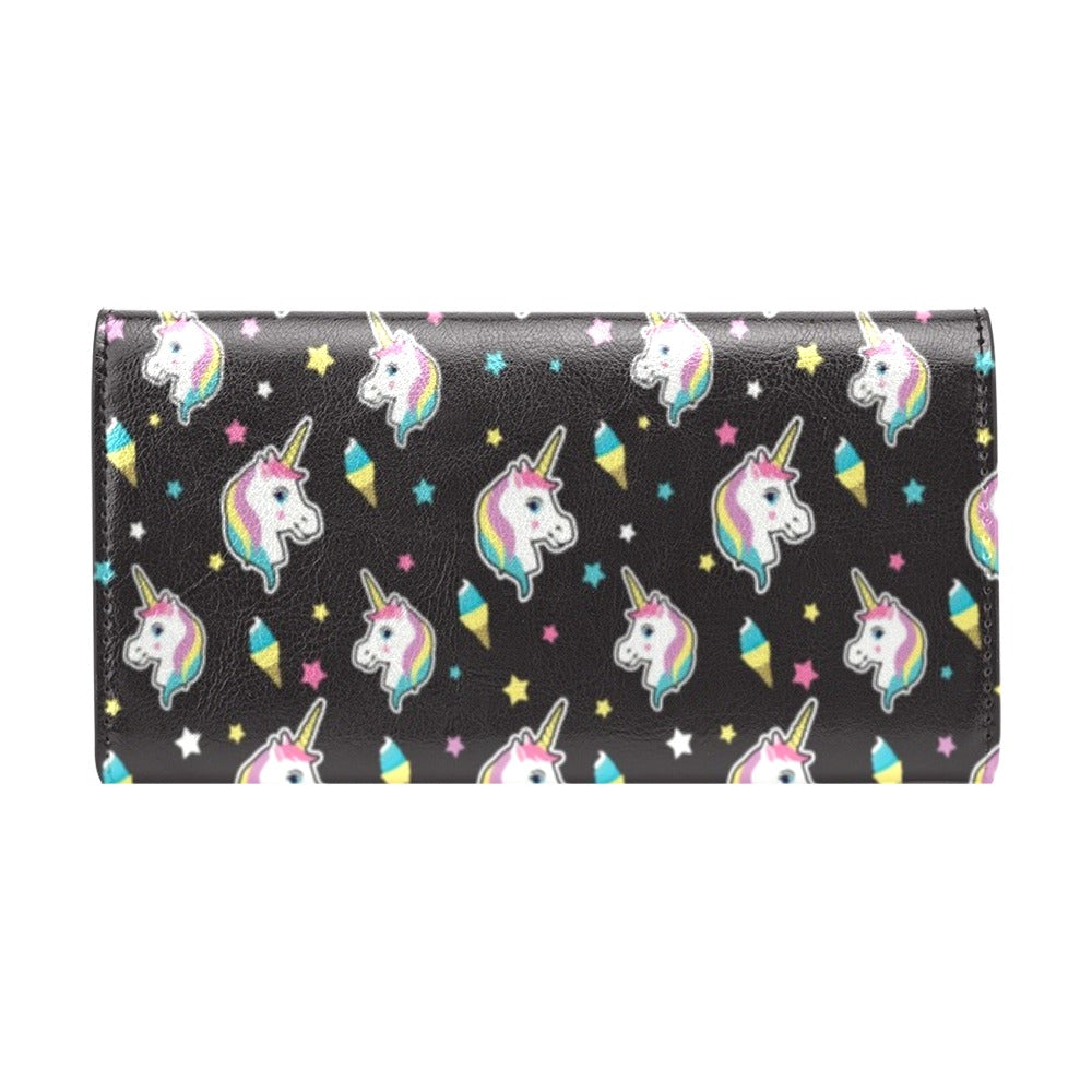 Unicorn Print Design LKS302 Women's Trifold Wallet