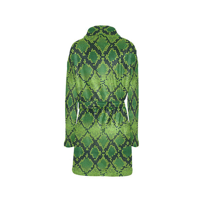 Python Green Pattern Print Design A01 Women's Fleece Robe