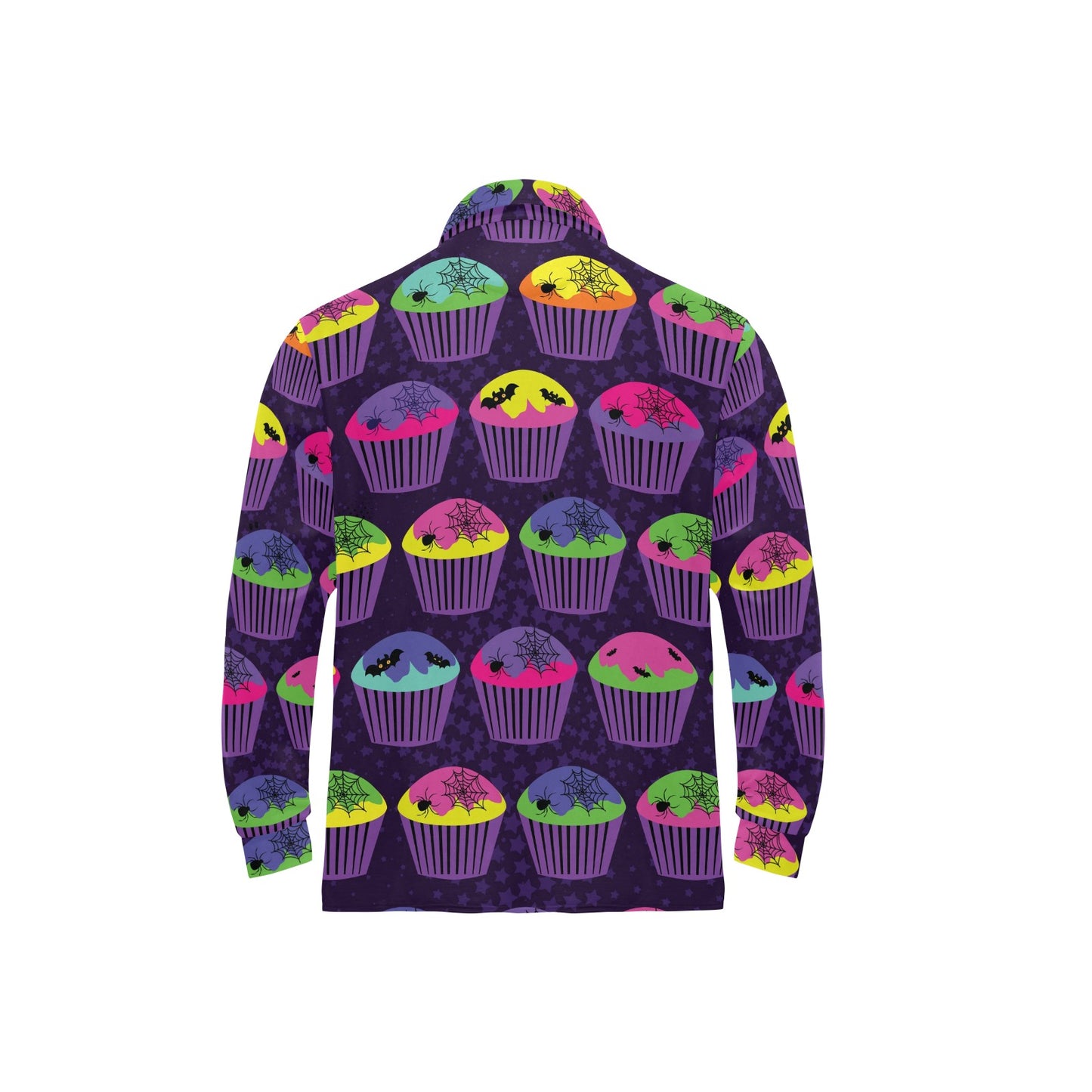 CupCake Halloween Long Sleeve Polo Shirt For Men's
