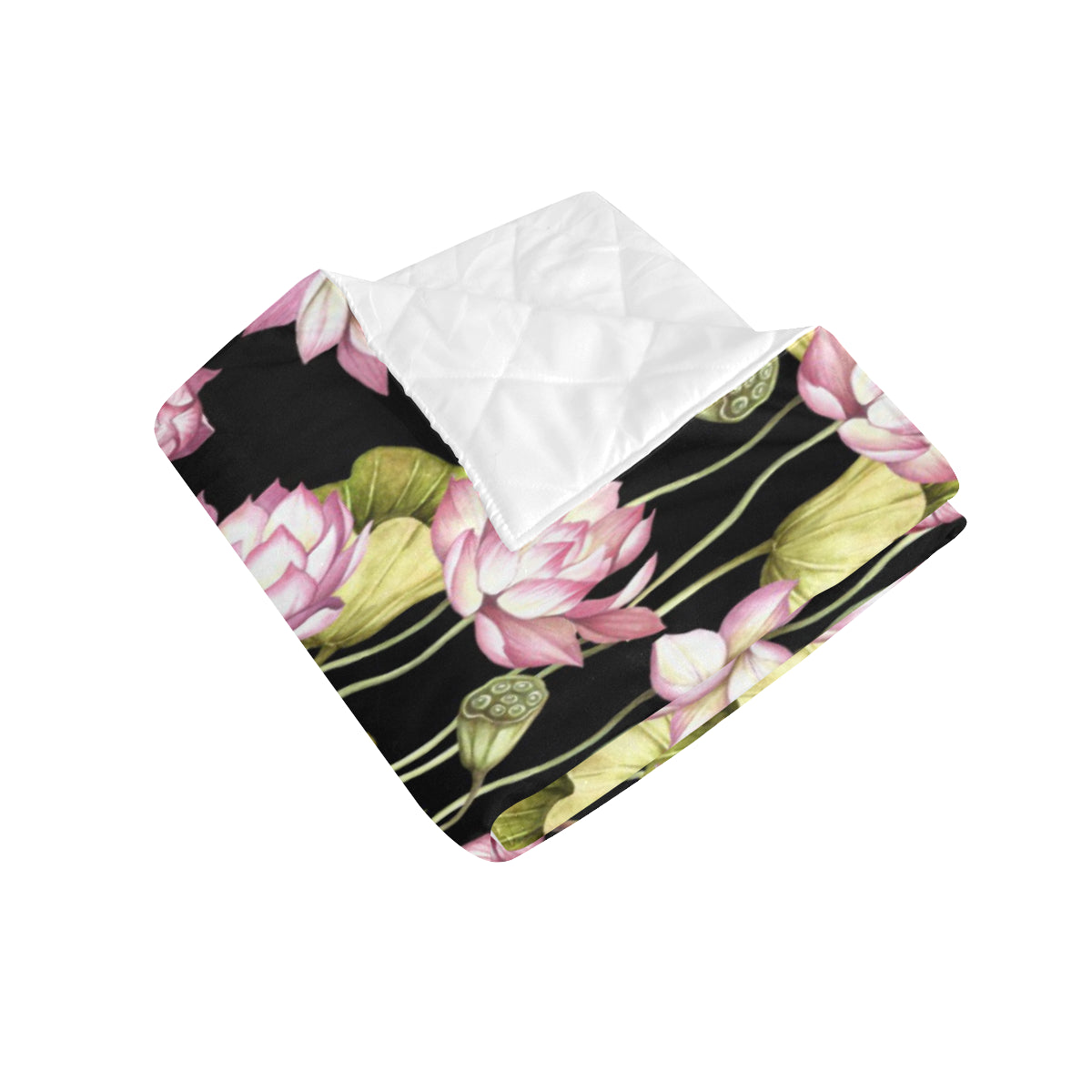 Water Lily Pattern Print Design WL06 Premium Quilt