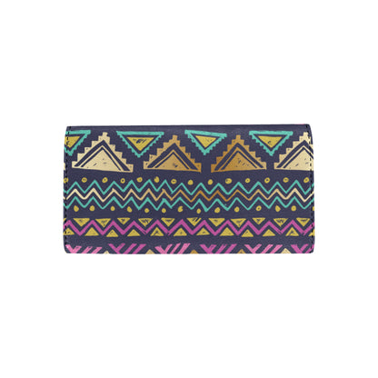 Multicolor Tribal aztec Women's Trifold Wallet