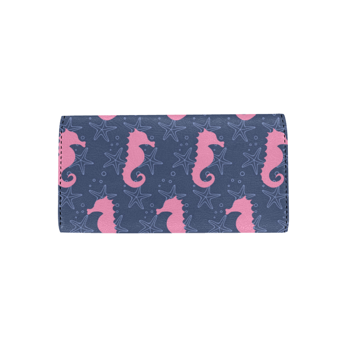 SeaHorse Pink Pattern Print Design 02 Women's Trifold Wallet