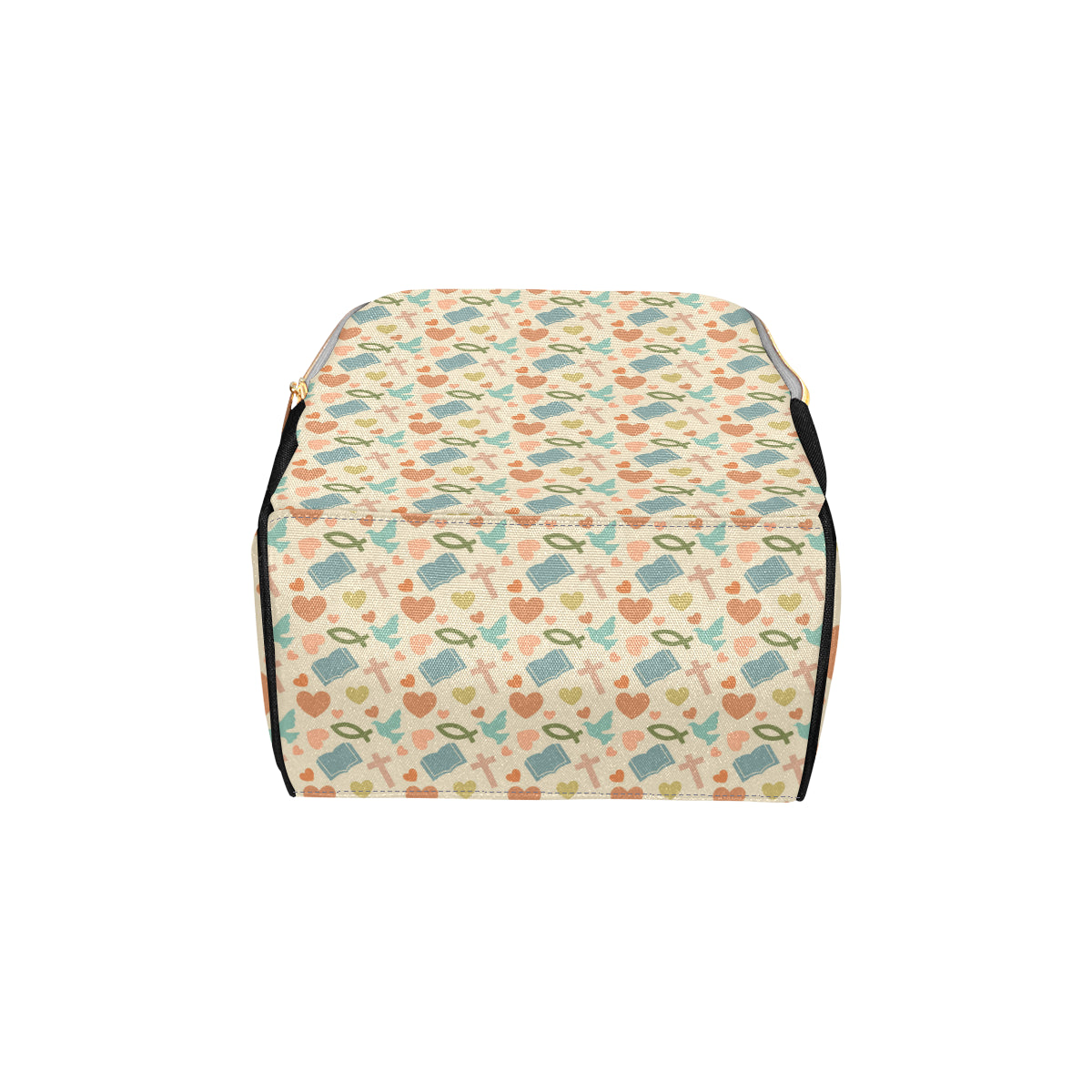 Christian Symbol Pattern Diaper Bag Backpack