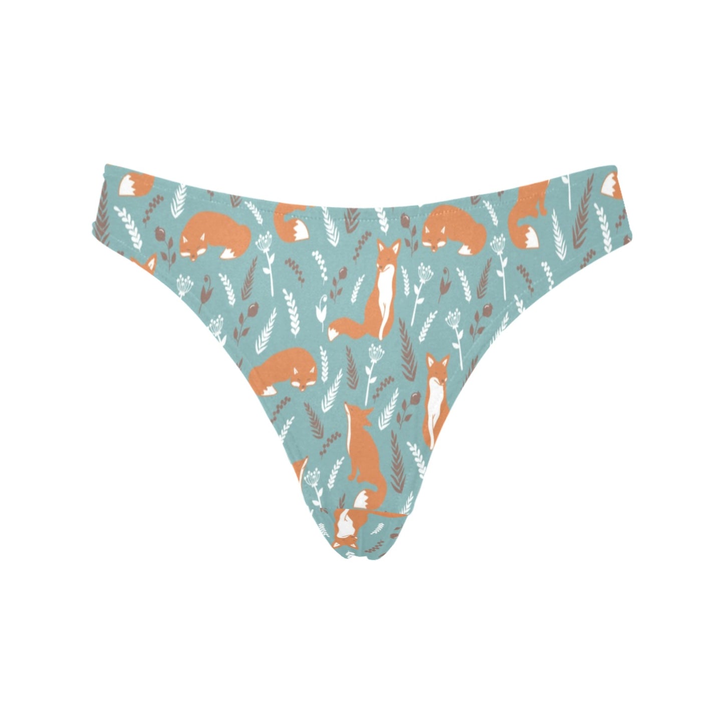 Fox Forest Print Pattern Women's Thongs