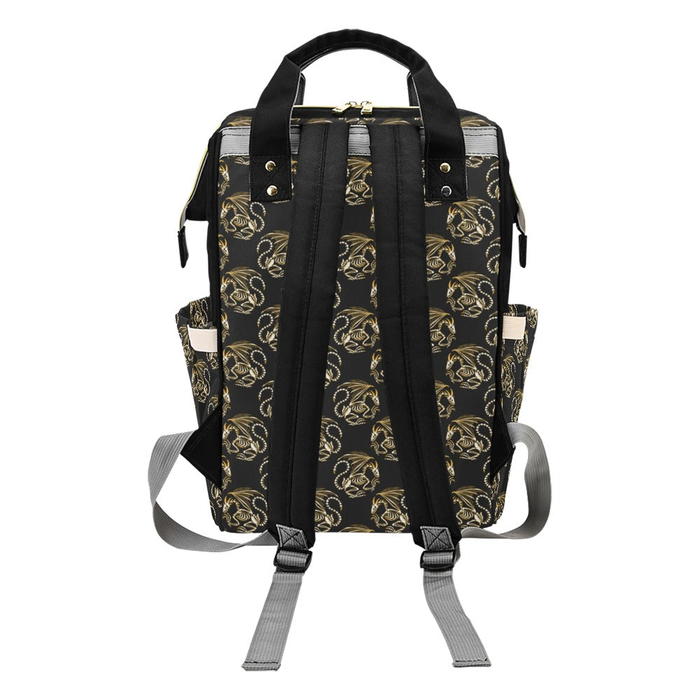Skeleton Dragon Print Design LKS306 Diaper Bag Backpack