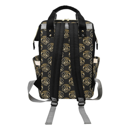 Skeleton Dragon Print Design LKS306 Diaper Bag Backpack