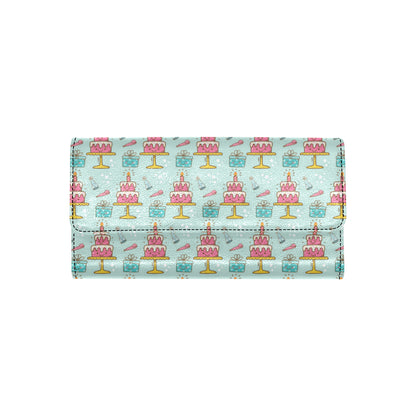Cake Pattern Print Design 06 Women's Trifold Wallet