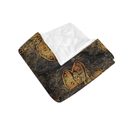 Gold Dragonfly Mandala Premium Quilt