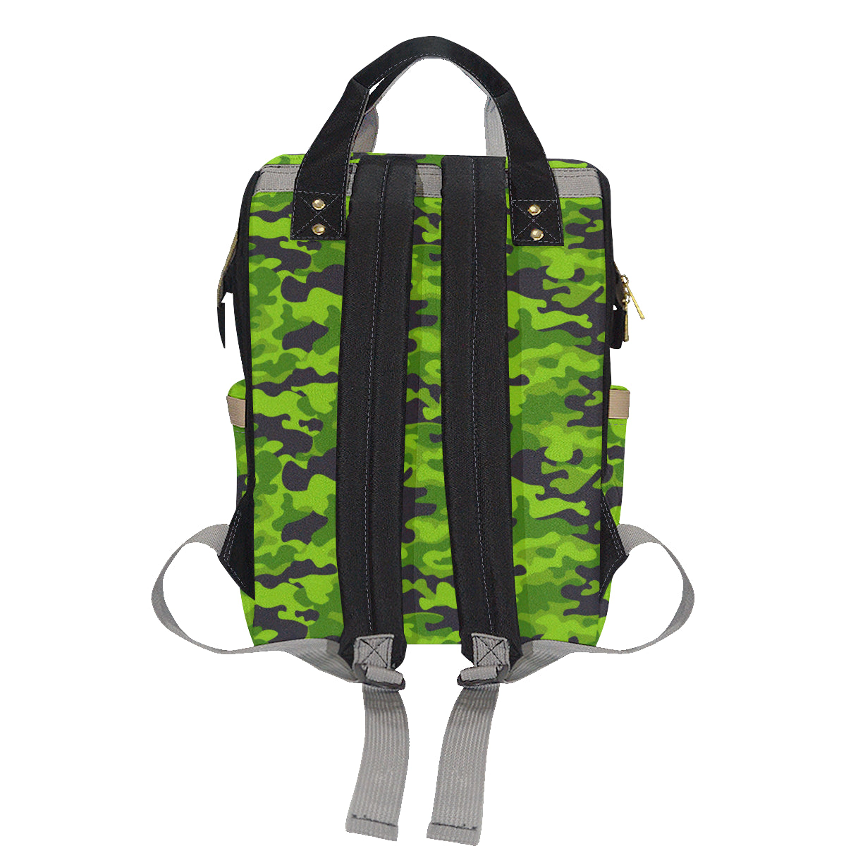 Green Kelly Camo Print Diaper Bag Backpack