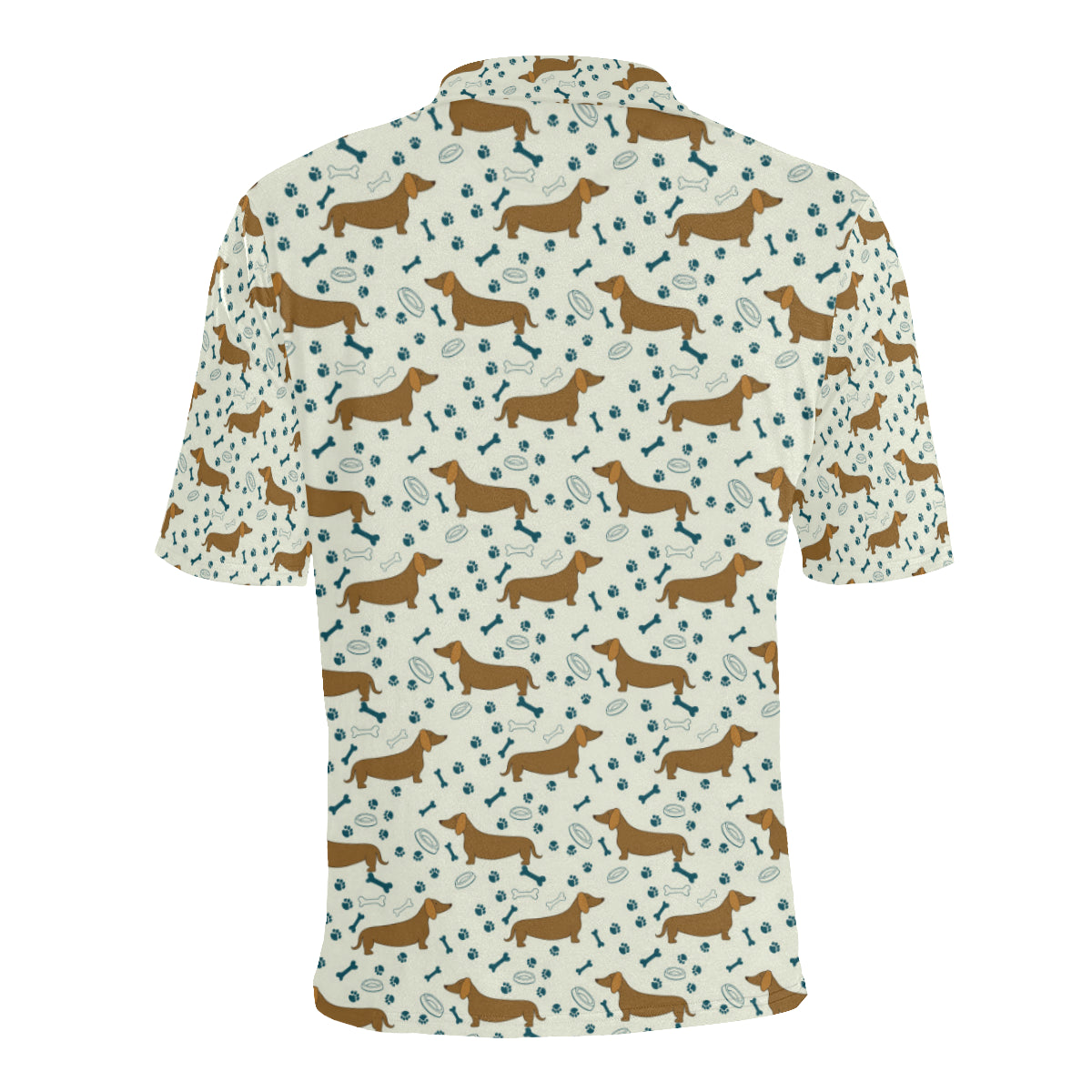 Dachshund Pattern Print Design 01 Men Polo Shirt