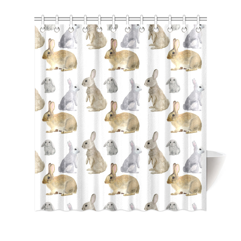 Rabbit Pattern Print Design 02 Shower Curtain