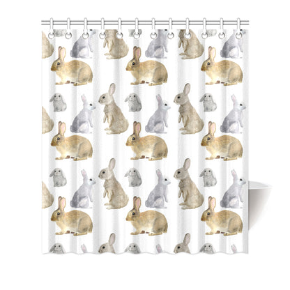 Rabbit Pattern Print Design 02 Shower Curtain