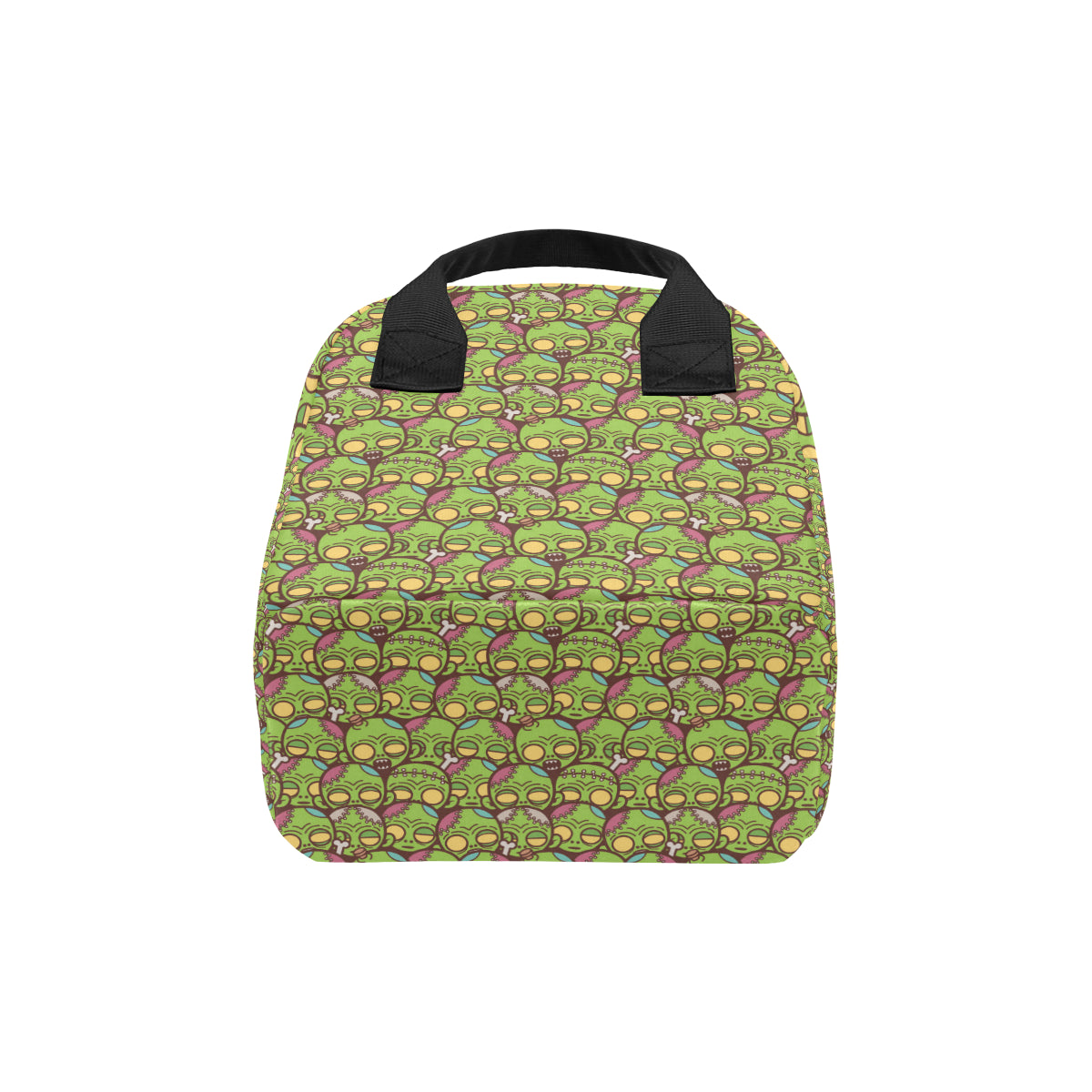 Zombie Head Design Pattern Print Insulated Lunch Bag