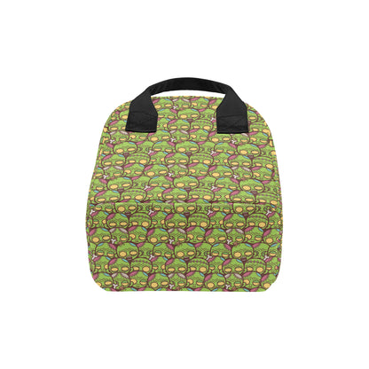 Zombie Head Design Pattern Print Insulated Lunch Bag