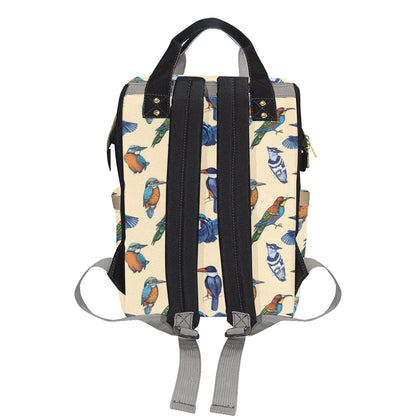 Kingfisher Bird Pattern Print Design 04 Diaper Bag Backpack