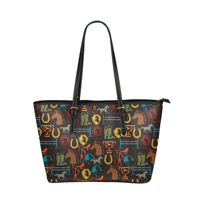 Equestrian Equipment Horse Colorful Leather Tote Bag